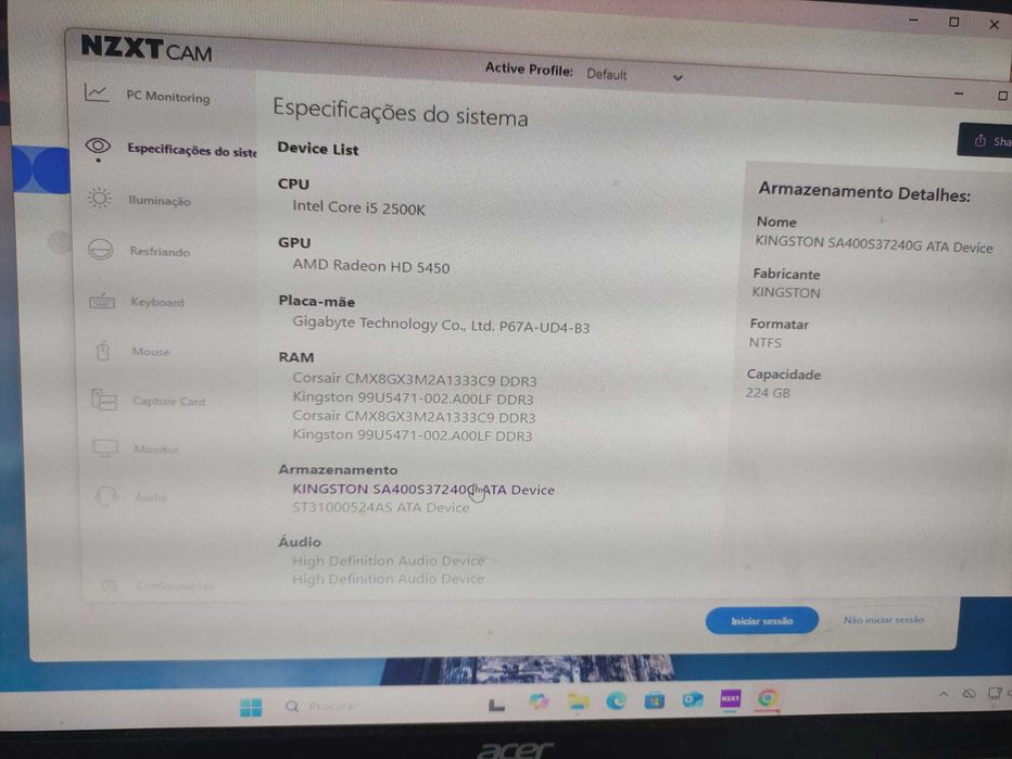 Computador + Monitor + Teclado + Rato + Impressora