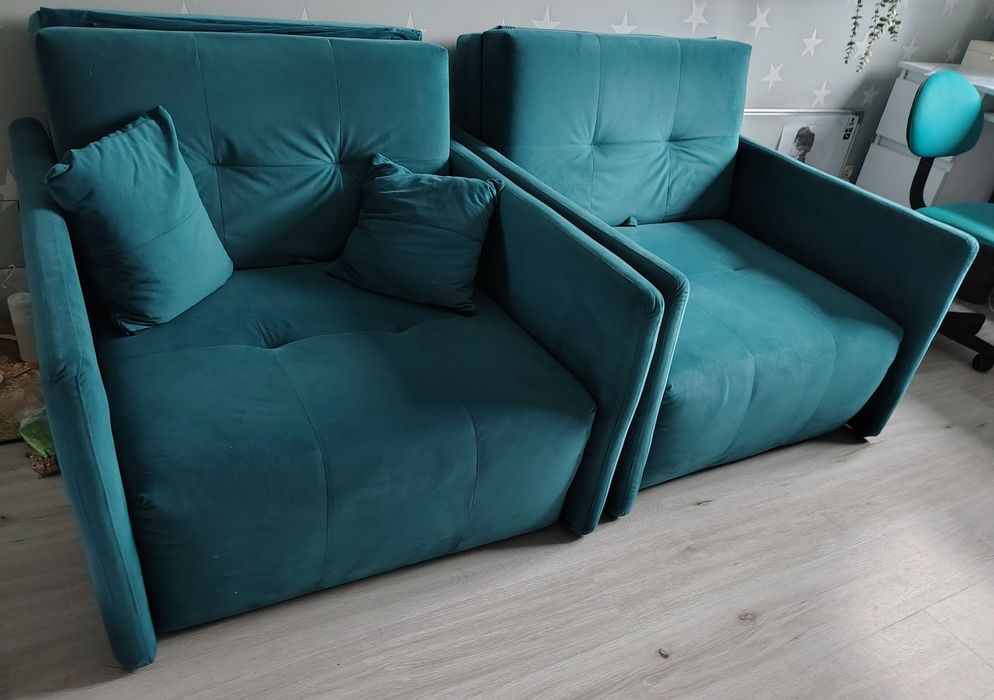 Kanadyjka Sofa jednoosobowa Agata Meble turkus Fotel rozkładany