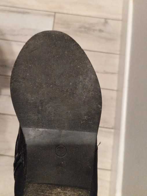 Buty Damskie Czarne Metalowe Rockowe Szpic 36 Pimkie