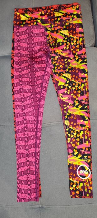 Legginsy Zumba rozm XS/S dwie różne nogawki kolorowe i