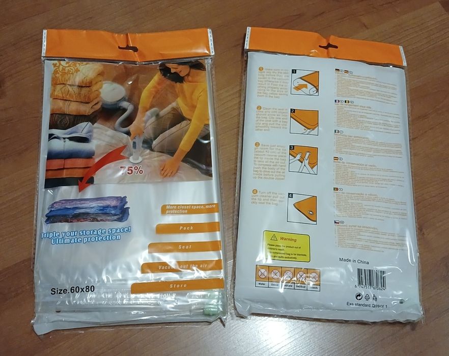 Вакуумний пакет для одягу та білизни 60*80см