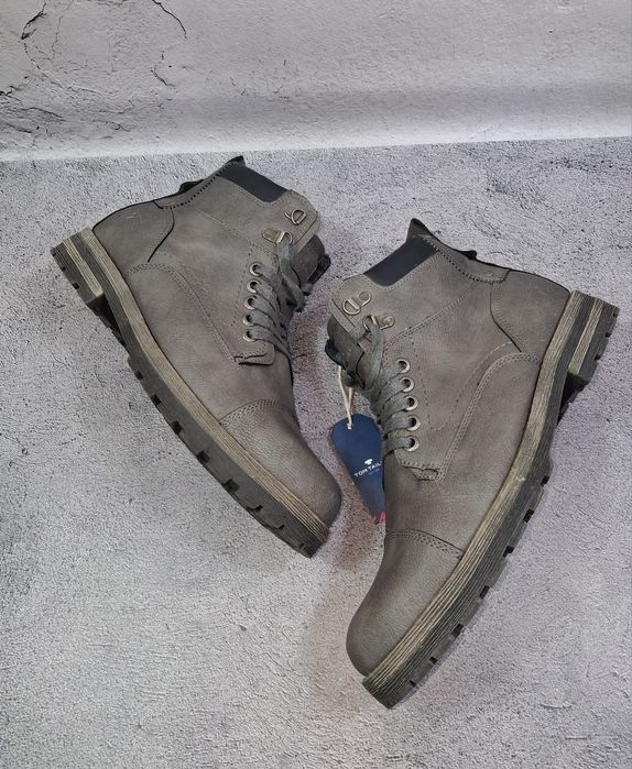 Ботинки Tom Tailor кожаные мужские высокие кроссовки хайтопы