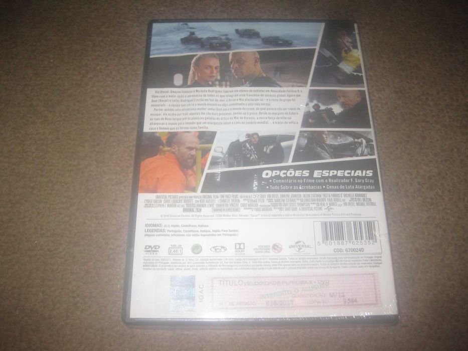DVD "Velocidade Furiosa 8" com Vin Diesel/Selado!