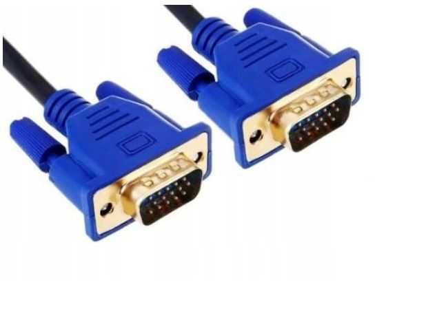 KABEL D-Sub VGA-VGA 1-2m czarny + 2x przejściówka DVI - displayport