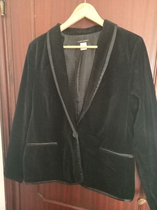 blazer veludo preto