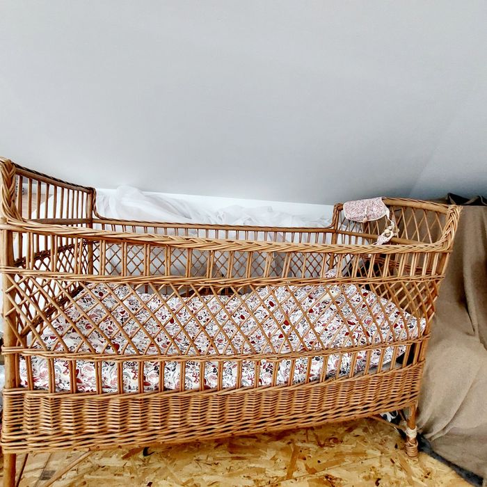 Łóżeczko rattanowe boho