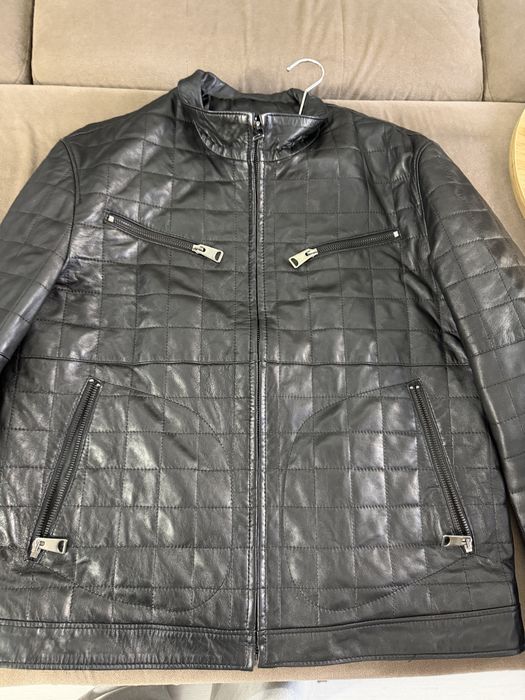 Мужская кожаная куртка Leonardo Leather, натуральная кожа, 48 размер