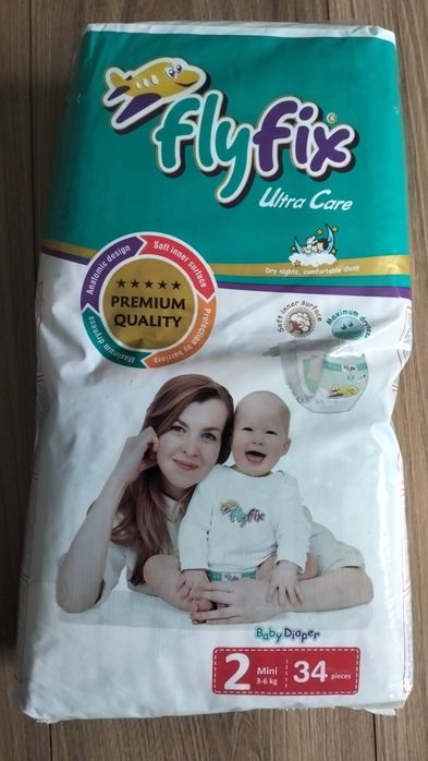Продаю підгузки FlyFix ultra care 3-6 кг( 34 штуки)