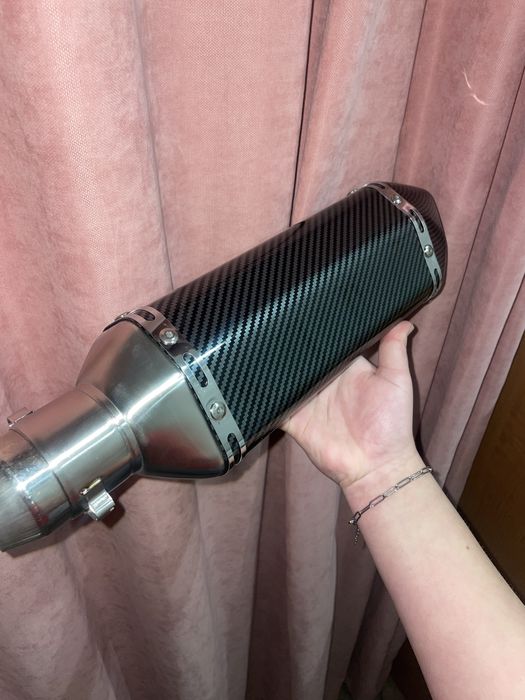 Вихлопна (акропович) діаметер 51мм, модель карбон (370*105мм)