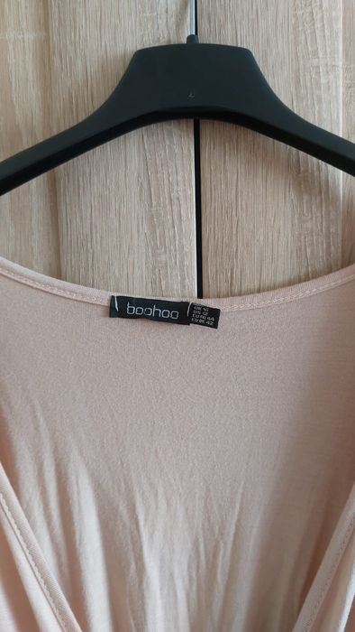 Sukienka długa maxi lejący dekolt rozcięcie XXL 44 Boohoo