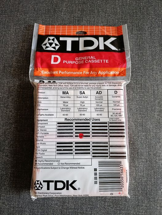 Kaseta TDK D 60 _    2-PACK 1982 r polecam zakup nowe zafoliowane