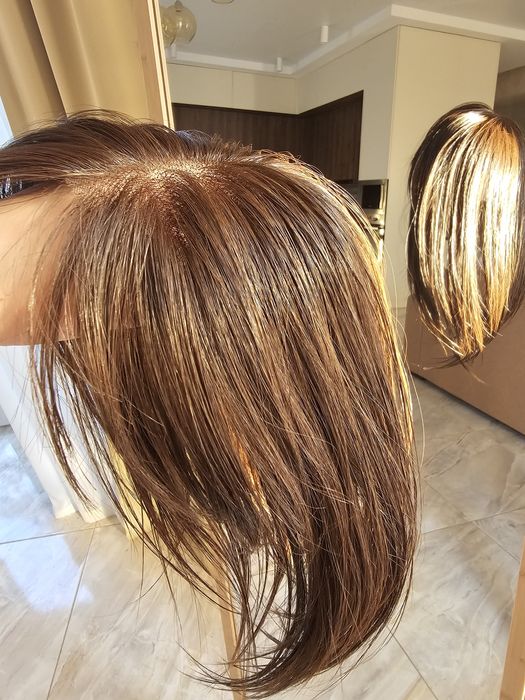 ‼️Медична накладка топпер з натурального волосся напівперука