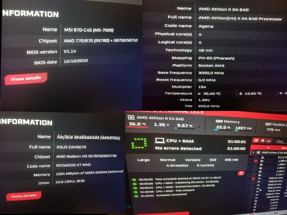 Компьютер, amd 4 ядра, Ram 8гб, 820 гб