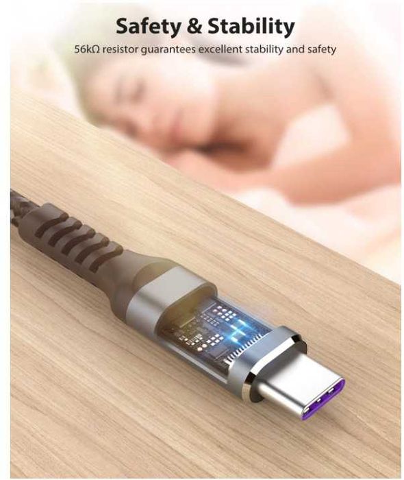 Kabel USB - USB C 2 sztuki 1m + 2M w oplocie NIMASO