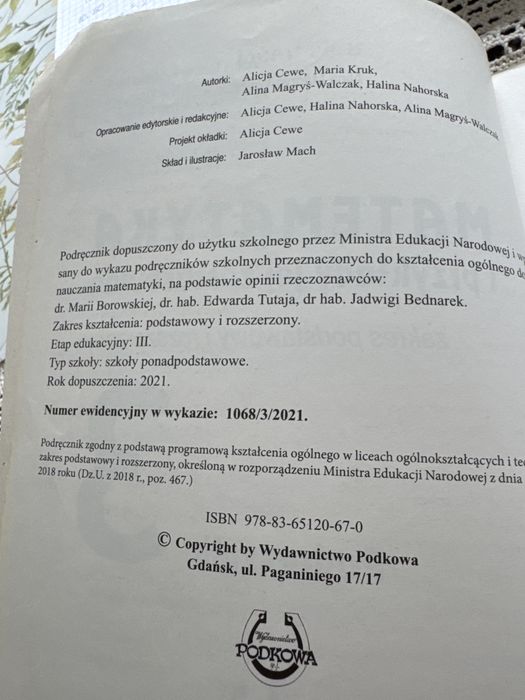 Matematyka 3 - Podkowa. Podrecznik i zbior zadan.