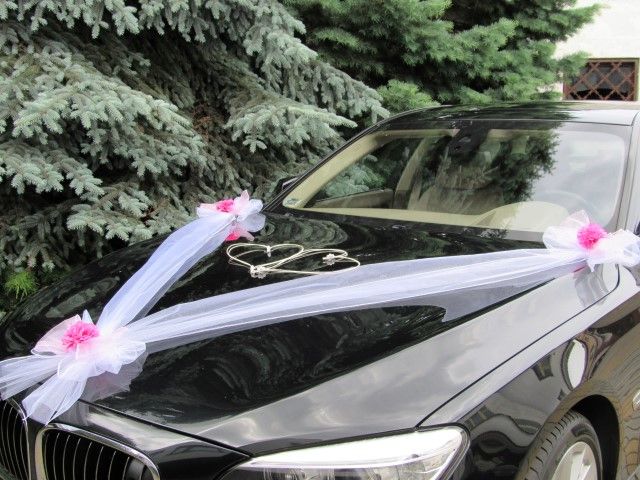 Dekoracja samochodu ~ SZARFA ŚLUB STROIK OZDOBA