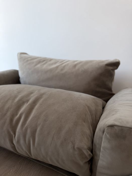 Sofá retangular veludo impermeavel