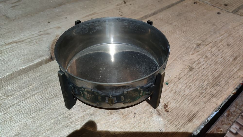 Popielniczka, garnuszek, miseczka mosiądz metal srebro ozdobna kuta