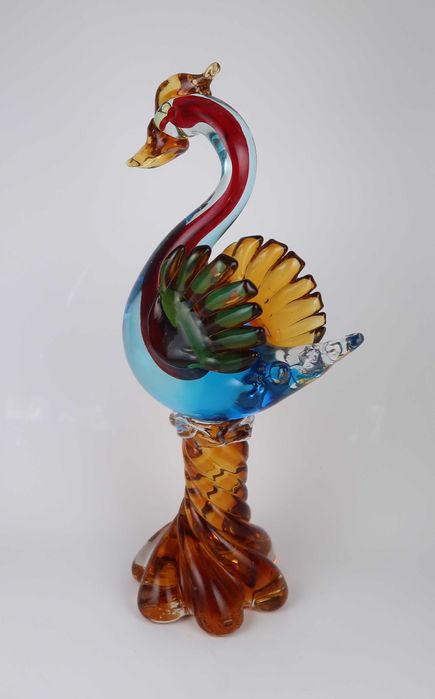 Escultura de pássaro Fénix em vidro Murano