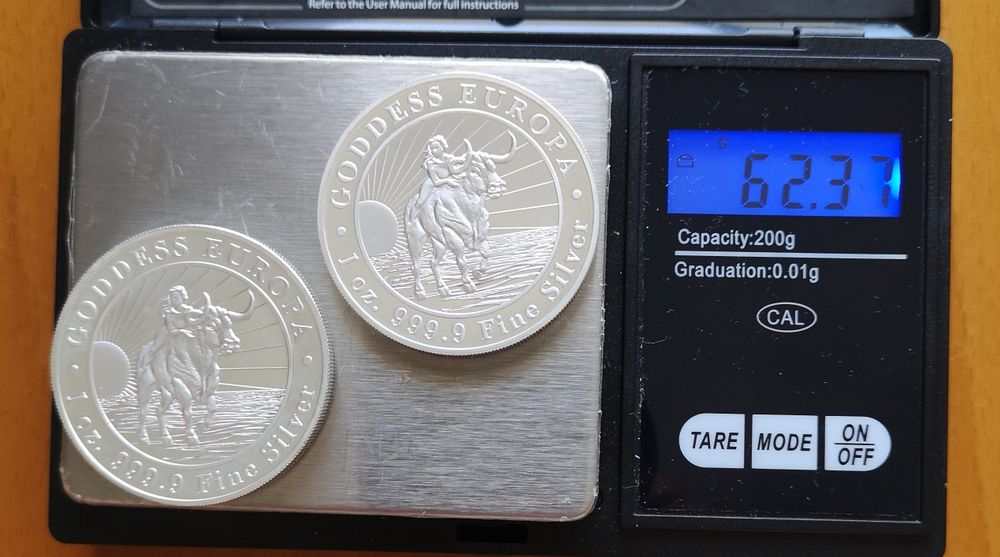 moedas prata onças Deusa Europa (#2)