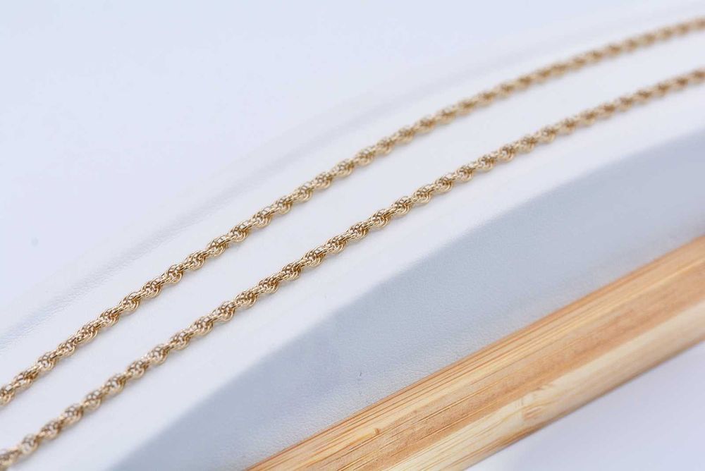 Śliczny złoty łańcuszek o splocie jak kordel bardzo długi 63 CM 375