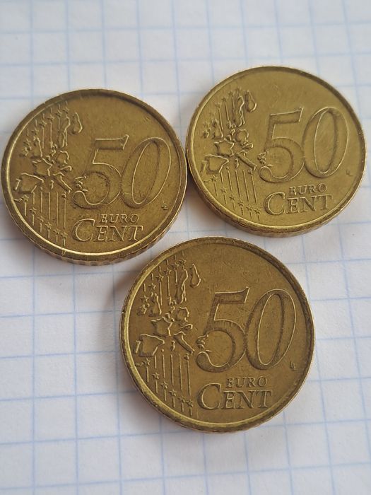 Монеты 50 евроцентов 2002 г.20 евроцентов 2002 г.