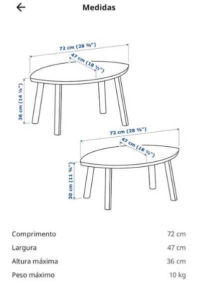 Mesas de apoio (2x) IKEA STOCKHOLM