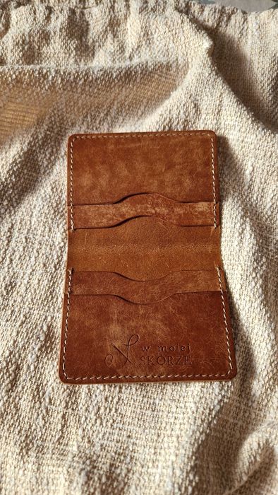 Minimalistyczny portfel Etui na karty ze skóry naturalnej | Rękodzieło