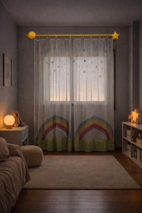 !!WOOW!! cortinados criança + varão extensível