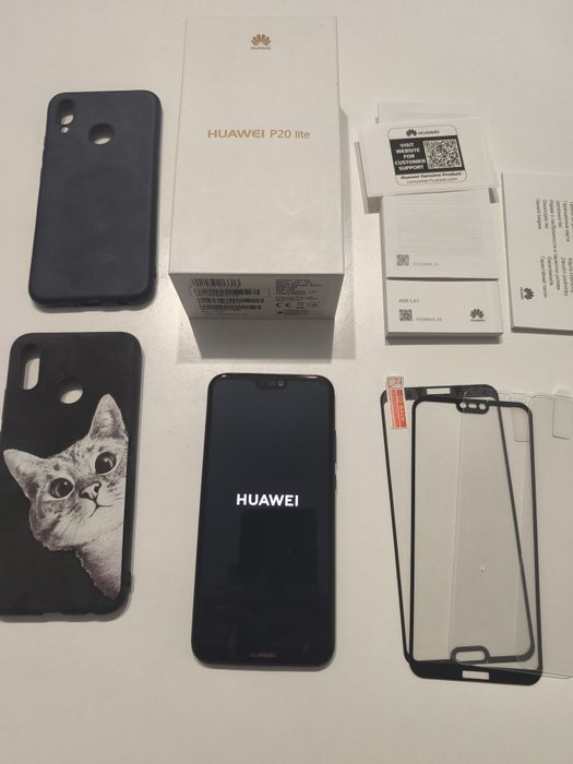 Huawei p20 lite telefon używany smartfon zestaw etui 2x szkiełko 4x