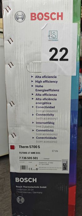 Esquentador Bosch Therm 5700 S 17L Estanque (Novo)
