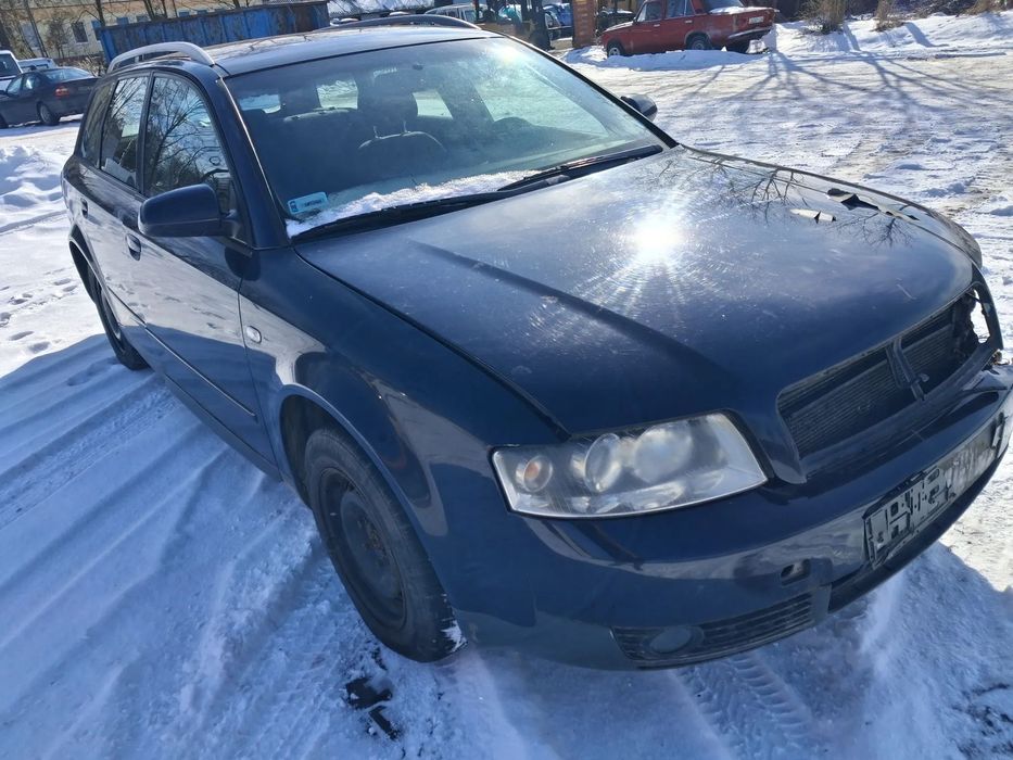 Audi A4 B6 Avant Kombi silnik 1.6 ALZ 8V 102 KM skrzynia biegów ENL drzwi klapa zderzak błotnik LY5K granatowy lampa zamek alternator rozrusznik wiązka przewód rura sterownik moduł zegary fis tempomat szyba lewarek boczek fotel niebieski panel mcperson zw
