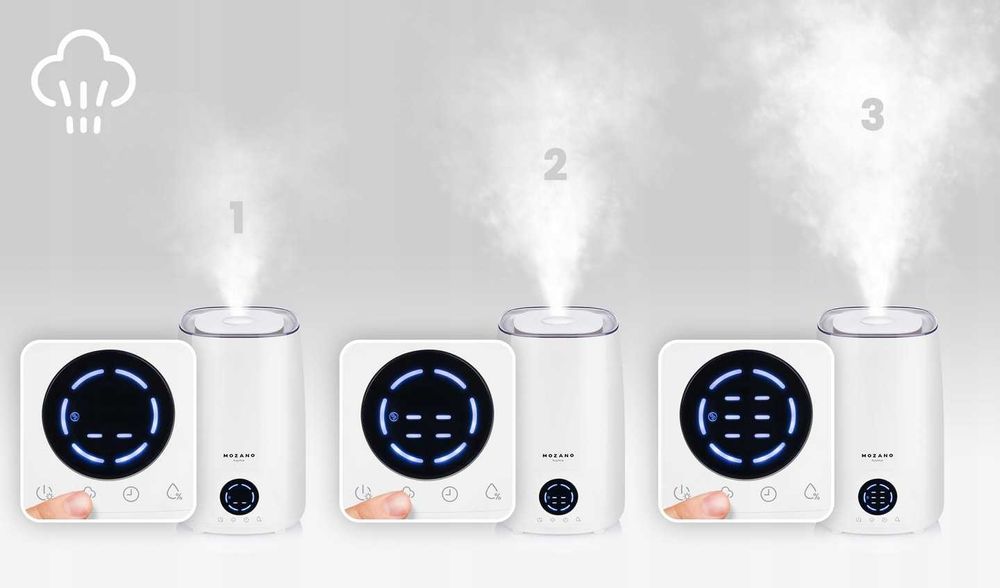 CICHY Nawilżacz powietrza 3w1 higrometr aromaterapia dyfuzor jonizator