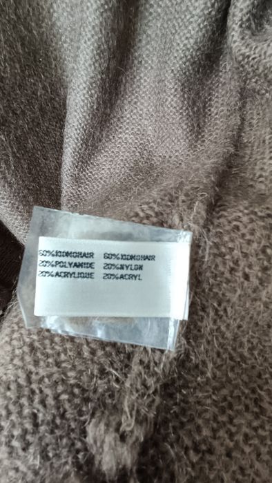 Sweter damski kardigan elegancki moher ciepły mięsisty wełniany wełna