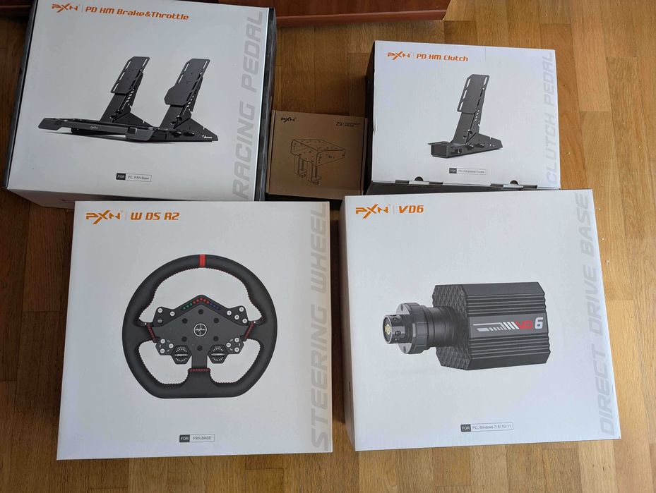 PXN VD6 Bundle DP – baza VD6 + kierownica WDS R2 + pedały + zacisk Z9