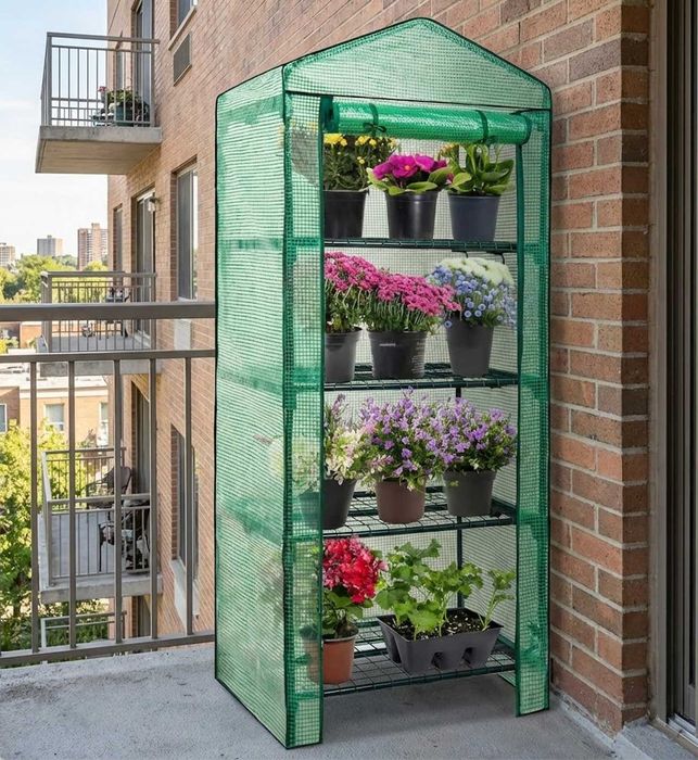 Szklarnia Balkonowa Ogrodowa Tunel Foliowy Mocna Rośliny Kwiaty Zioła