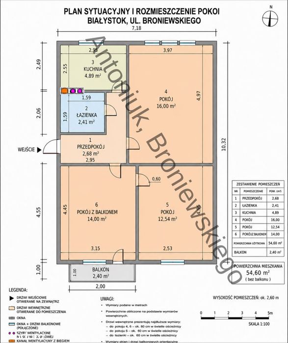 Sprzedam bezpośrednio mieszkanie 54,6 m² –1 piętro –Białystok;Antoniuk