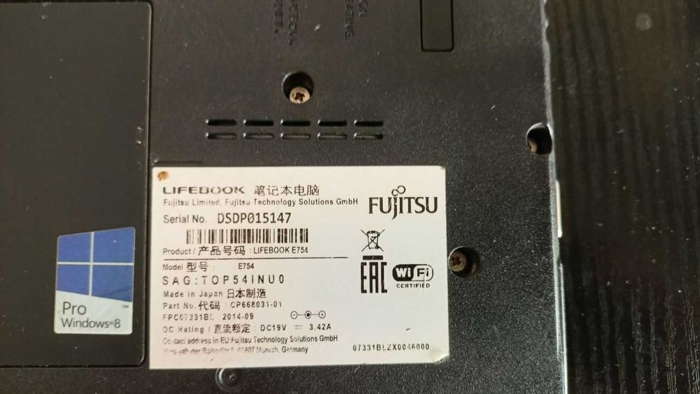 laptop fujitsu e754 15cali i5 4300 4gb ram hdd500gb zasilacz