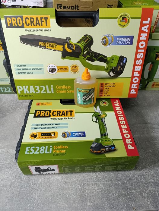 Акумуляторна пила Procraft PKA32Li+секатор Procraft ES28Li(кейс)
