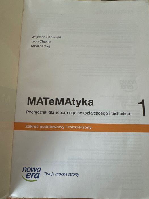 Matematyka podręcznik 1 Nowa Era