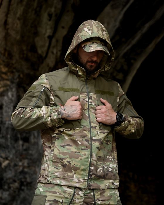 Тактичний костюм Gorka мультикам чоловічий з наколінниками, тактический костюм мультикам мужской