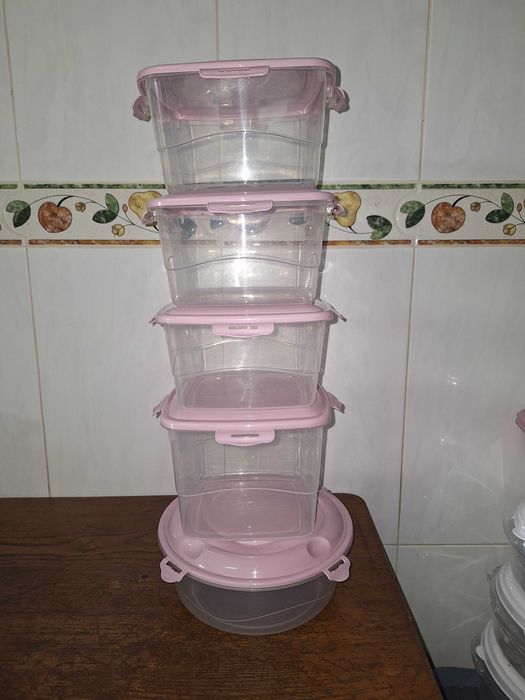 5 caixas novas para guardar alimentos