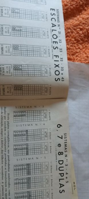Segredos do totoloto séc. XX, no livro com 31 folhas