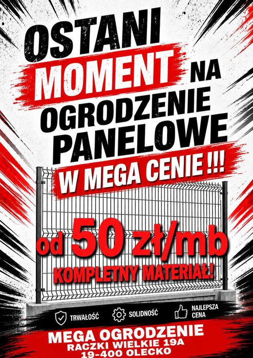 Mega Ogrodzenie  Materiał PANELOWE .podmurówka grafit -BRAMY  I FURTKI