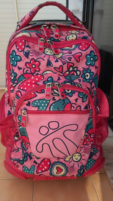 Mochila Rosa Trolle Totto - Como Nova