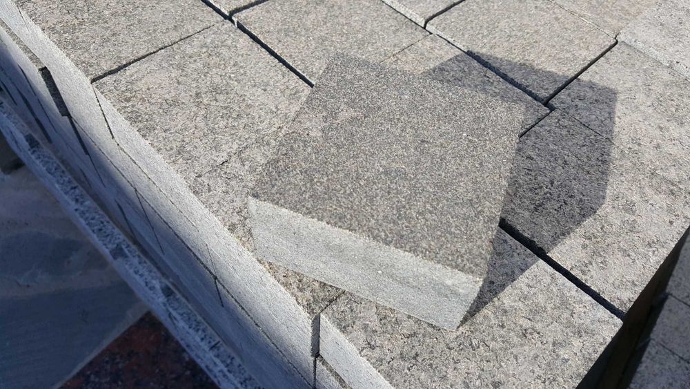 Гранітна бруківка габро Букинське родовище. Повнопиляна термооброблена