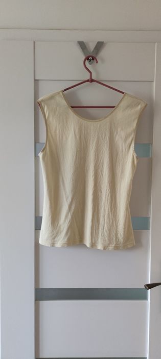 Bawełniana jasnożółta bluzka top podkoszulek XL 42 14 cotton