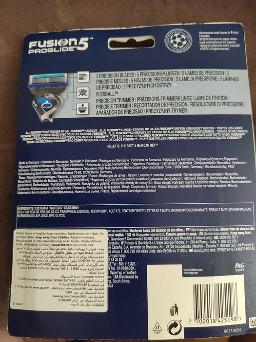 Maszynka do golenia Gillette fusion proglide plus 10 wkładów