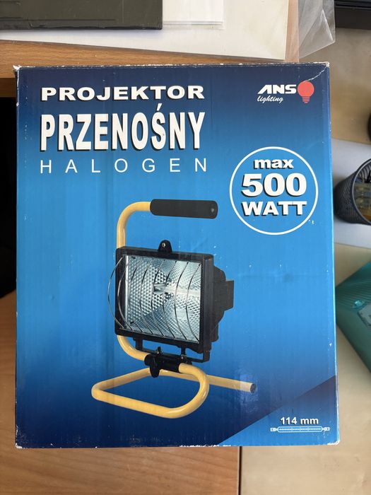Przenośny halogen, projektor ANS 500W + żarniki