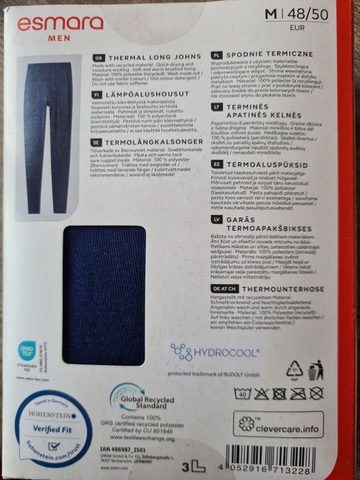 Nowy komplet podkoszulka spodnie męskie bielizna termiczna × warm rozm